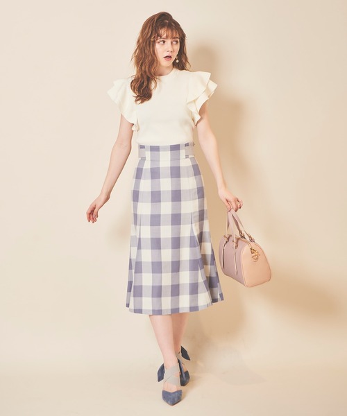 31 Sons de mode（トランテアン　ソン　ドゥ　モード）の「ギンガムチェックマーメイドスカート（スカート・レディース・ブラック/サックスブルー・38/36）」の13枚目の写真