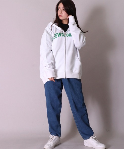 A FEW GOOD KIDS（ア フュー グッド キッズ）の「【a few good kids】サークル ロゴ プリント ルーズ スリーブ ジップ パーカー(BB)（パーカー・メンズ・ホワイト/ブラック・MEDIUM/LARGE）」の6枚目の写真