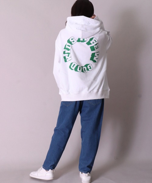 A FEW GOOD KIDS（ア フュー グッド キッズ）の「【a few good kids】サークル ロゴ プリント ルーズ スリーブ ジップ パーカー(BB)（パーカー・メンズ・ホワイト/ブラック・MEDIUM/LARGE）」の7枚目の写真