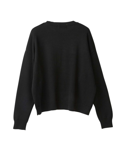 HYSTERIC GLAMOUR（ヒステリックグラマー）の「HYSTERIC編込 プルオーバー（ニット/セーター・レディース・ブラック/ピンク/ブルー・FREE）」の4枚目の写真