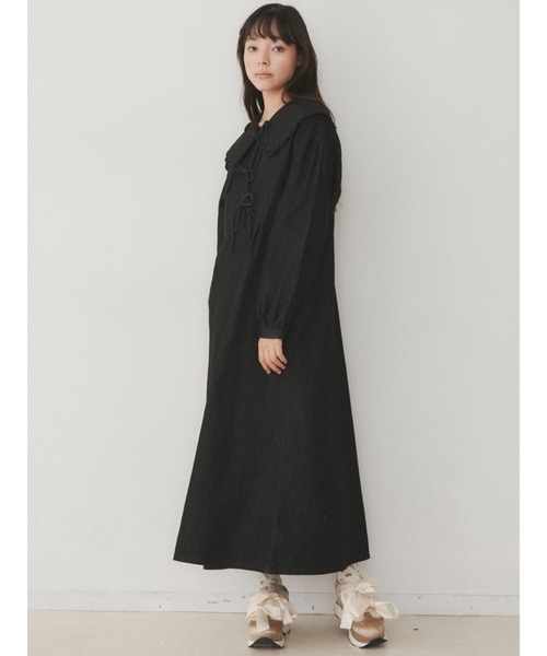 merry jenny（メリージェニー）の「デニムリボンワンピース（ワンピース・レディース・ブラック/インディゴブルー・FREE）」の17枚目の写真