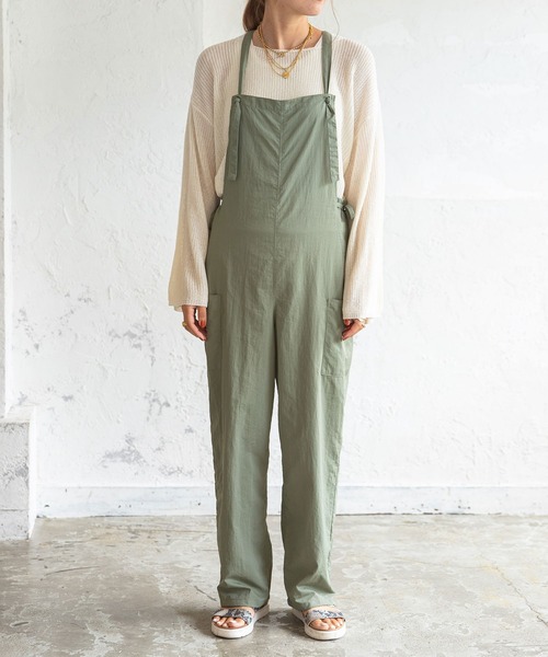 bohmal(ボマール)の「サイドリボンポケット付きサロペット(サロペット/オーバーオール・レディース・ブラック/ベージュ/カーキ・FREE)」の7枚目の写真