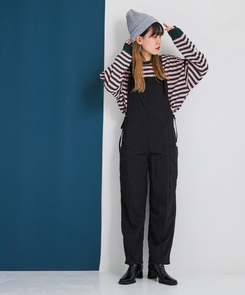 bohmal(ボマール)の「サイドリボンポケット付きサロペット(サロペット/オーバーオール・レディース・ブラック/ベージュ/カーキ・FREE)」の21枚目の写真