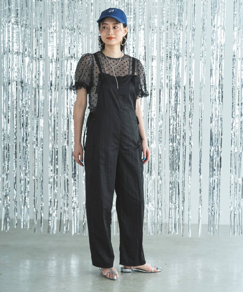 bohmal(ボマール)の「サイドリボンポケット付きサロペット(サロペット/オーバーオール・レディース・ブラック/ベージュ/カーキ・FREE)」の11枚目の写真
