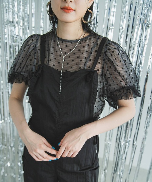 bohmal(ボマール)の「サイドリボンポケット付きサロペット(サロペット/オーバーオール・レディース・ブラック/ベージュ/カーキ・FREE)」の15枚目の写真