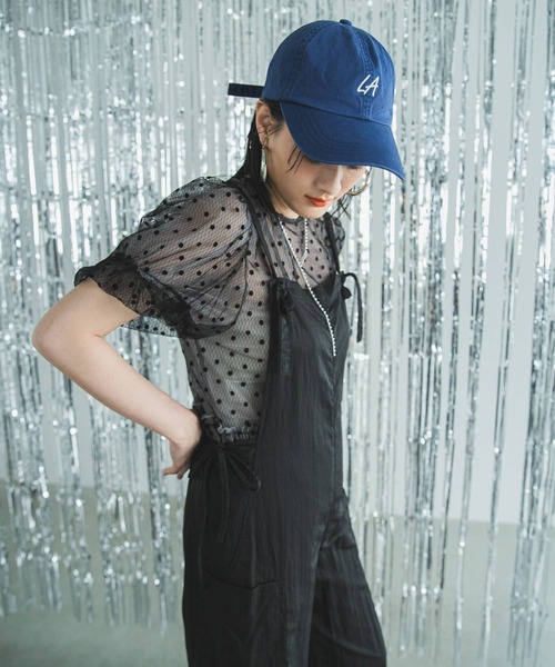 bohmal(ボマール)の「サイドリボンポケット付きサロペット(サロペット/オーバーオール・レディース・ブラック/ベージュ/カーキ・FREE)」の17枚目の写真