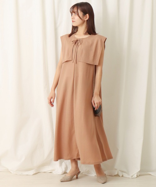 libelle more(リベル モア)の「ビッグカラーワンピース(ワンピース・レディース・ブラック/カーキ/モカ・M/L)」の4枚目の写真