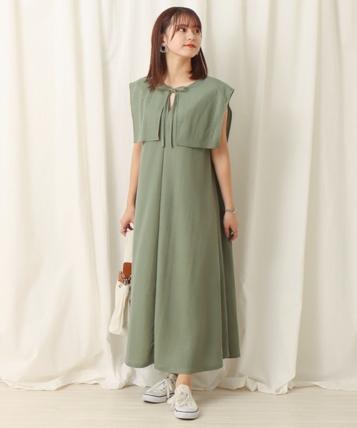 libelle more(リベル モア)の「ビッグカラーワンピース(ワンピース・レディース・ブラック/カーキ/モカ・M/L)」の7枚目の写真