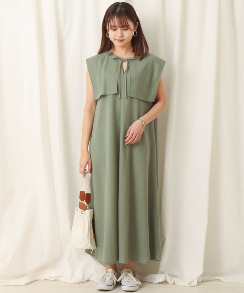 libelle more(リベル モア)の「ビッグカラーワンピース(ワンピース・レディース・ブラック/カーキ/モカ・M/L)」の12枚目の写真