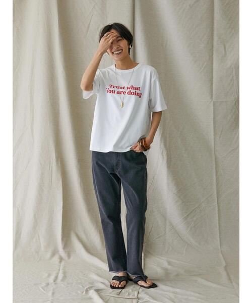AMERICAN HOLIC(アメリカンホリック)の「マムテーパードパンツ(デニムパンツ・レディース・ホワイト/カーキ/ダークグレー・S/M/L)」の13枚目の写真