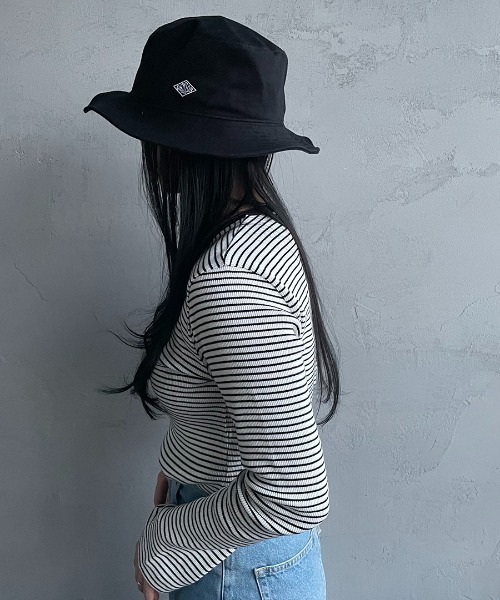 DANTON（ダントン）の「[DANTON/ダントン] ワンポイントロゴ コットンツイルバケットハット（ハット・レディース・ブラック/オリーブ/カーキ/アイボリー/ダークグレー・F）」の18枚目の写真