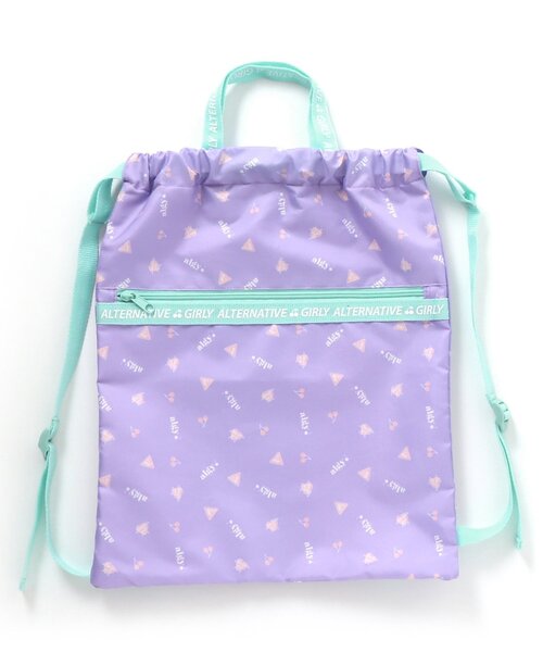 algy（アルジー）の「/ALGY総柄　ナップ_撥水加工（バックパック/リュック・キッズ・ピンク/ラベンダー・FREE）」の2枚目の写真