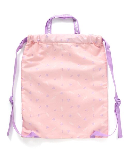 algy（アルジー）の「/ALGY総柄　ナップ_撥水加工（バックパック/リュック・キッズ・ピンク/ラベンダー・FREE）」の5枚目の写真