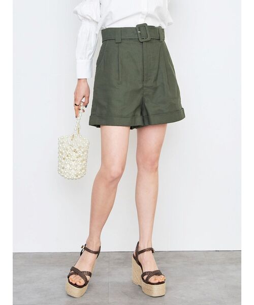 CALNAMUR(カルナムール)の「ロールアップショートパンツ(その他パンツ・レディース・ベージュ/カーキ・FREE)」の2枚目の写真