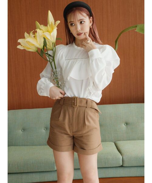 CALNAMUR(カルナムール)の「ロールアップショートパンツ(その他パンツ・レディース・ベージュ/カーキ・FREE)」の12枚目の写真