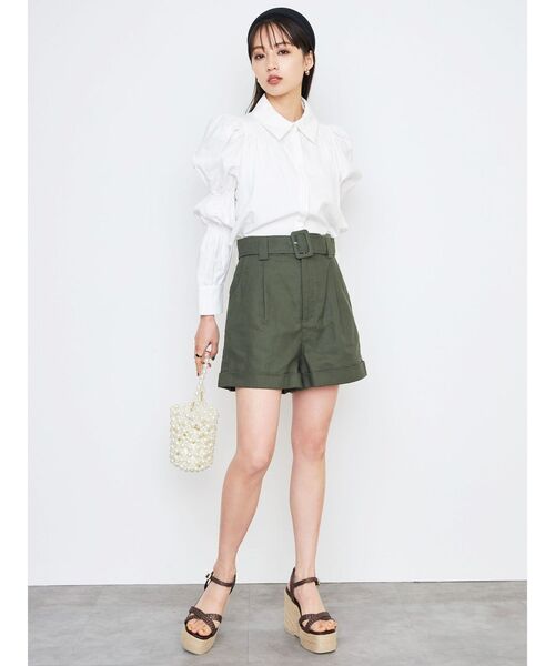 CALNAMUR(カルナムール)の「ロールアップショートパンツ(その他パンツ・レディース・ベージュ/カーキ・FREE)」の10枚目の写真