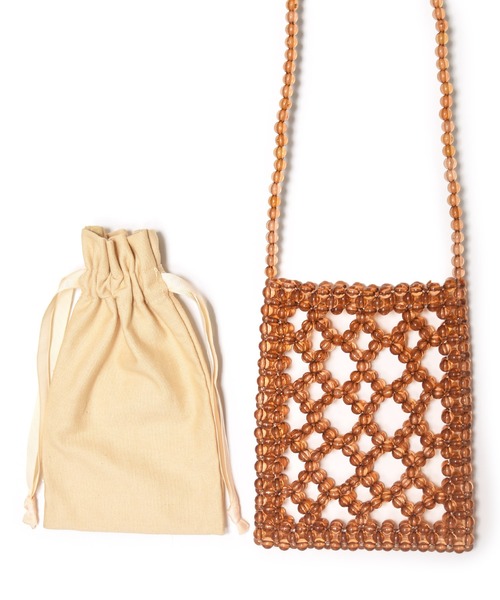 w closet（ダブルクローゼット）の「ビーズショルダーバッグ（ショルダーバッグ・レディース・クリア/パープル/ブラウン・FREE）」の11枚目の写真