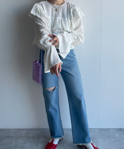 w closet（ダブルクローゼット）の「ビーズショルダーバッグ（ショルダーバッグ・レディース・クリア/パープル/ブラウン・FREE）」の14枚目の写真