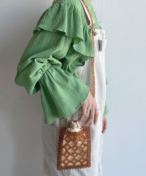 w closet（ダブルクローゼット）の「ビーズショルダーバッグ（ショルダーバッグ・レディース・クリア/パープル/ブラウン・FREE）」の17枚目の写真