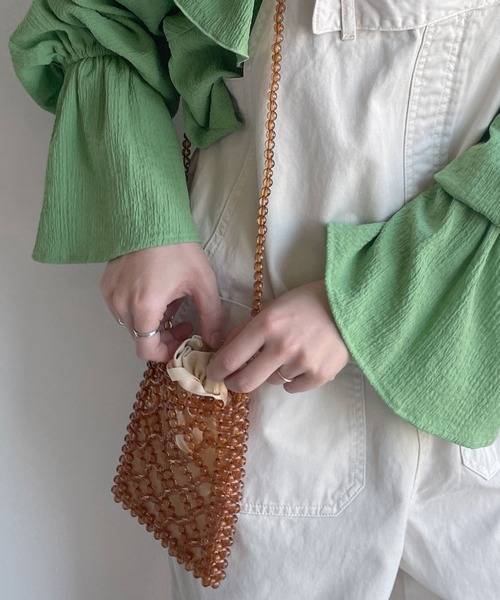 w closet（ダブルクローゼット）の「ビーズショルダーバッグ（ショルダーバッグ・レディース・クリア/パープル/ブラウン・FREE）」の18枚目の写真