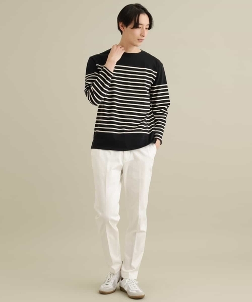 a.v.v（アーヴェヴェ）の「パネルボーダーワイドシルエットカットソー（Tシャツ/カットソー・メンズ・アイボリー/ブラック・46/48）」の8枚目の写真