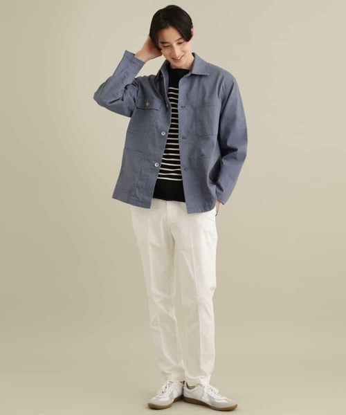 a.v.v（アーヴェヴェ）の「パネルボーダーワイドシルエットカットソー（Tシャツ/カットソー・メンズ・アイボリー/ブラック・46/48）」の5枚目の写真