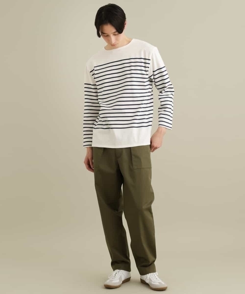 a.v.v（アーヴェヴェ）の「パネルボーダーワイドシルエットカットソー（Tシャツ/カットソー・メンズ・アイボリー/ブラック・46/48）」の3枚目の写真