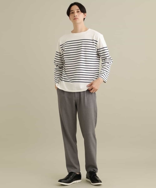 a.v.v（アーヴェヴェ）の「パネルボーダーワイドシルエットカットソー（Tシャツ/カットソー・メンズ・アイボリー/ブラック・46/48）」の13枚目の写真