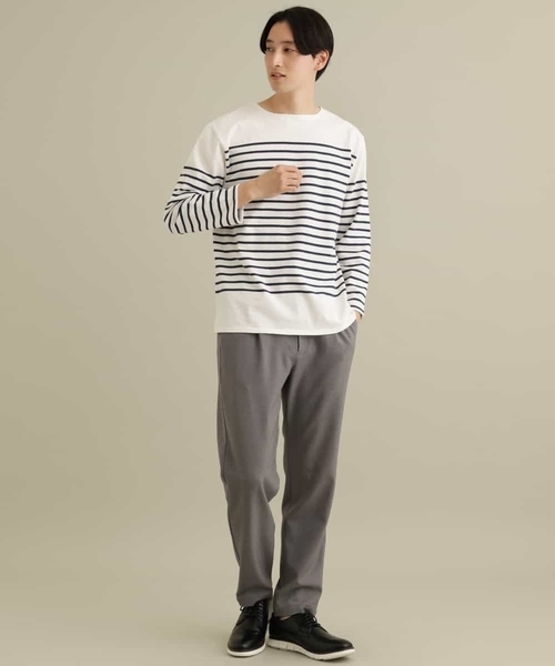 a.v.v（アーヴェヴェ）の「パネルボーダーワイドシルエットカットソー（Tシャツ/カットソー・メンズ・アイボリー/ブラック・46/48）」の17枚目の写真