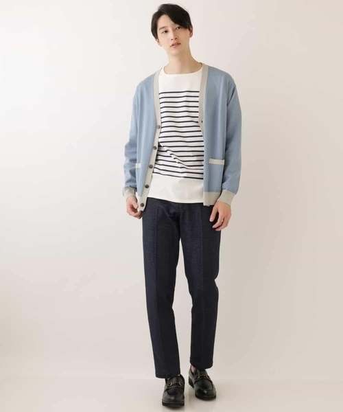 a.v.v（アーヴェヴェ）の「パネルボーダーワイドシルエットカットソー（Tシャツ/カットソー・メンズ・アイボリー/ブラック・46/48）」の20枚目の写真