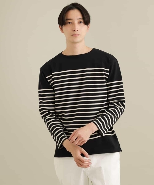 a.v.v（アーヴェヴェ）の「パネルボーダーワイドシルエットカットソー（Tシャツ/カットソー・メンズ・アイボリー/ブラック・46/48）」の12枚目の写真