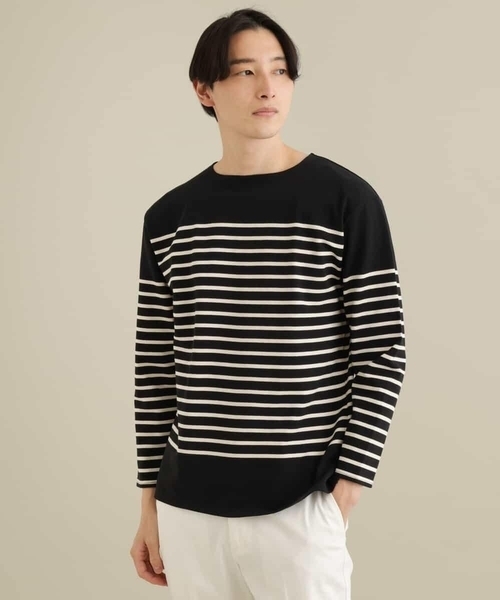 a.v.v（アーヴェヴェ）の「パネルボーダーワイドシルエットカットソー（Tシャツ/カットソー・メンズ・アイボリー/ブラック・46/48）」の14枚目の写真