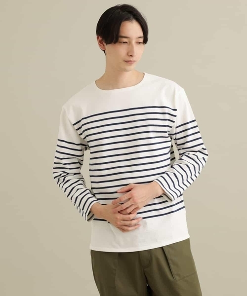 a.v.v（アーヴェヴェ）の「パネルボーダーワイドシルエットカットソー（Tシャツ/カットソー・メンズ・アイボリー/ブラック・46/48）」の18枚目の写真