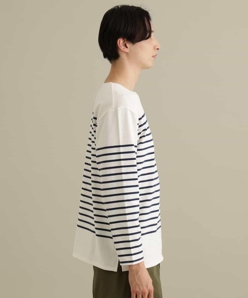 a.v.v（アーヴェヴェ）の「パネルボーダーワイドシルエットカットソー（Tシャツ/カットソー・メンズ・アイボリー/ブラック・46/48）」の10枚目の写真