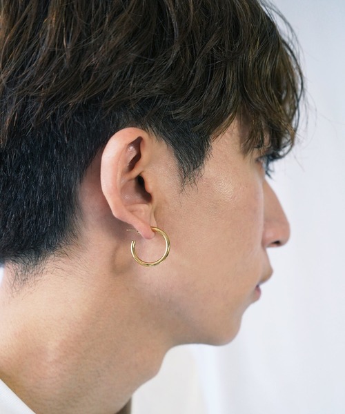 Vaya Con Dios(ヴァヤコンディオス)の「E154 stainless - Hoop pierce(pair)(ピアス(両耳用)・メンズ・シルバー/ゴールド/ブラック・FREE)」の11枚目の写真