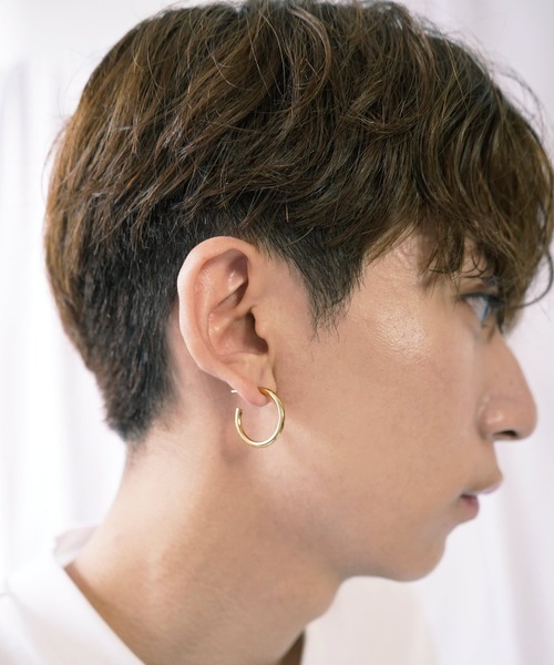 Vaya Con Dios(ヴァヤコンディオス)の「E154 stainless - Hoop pierce(pair)(ピアス(両耳用)・メンズ・シルバー/ゴールド/ブラック・FREE)」の21枚目の写真