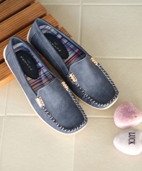 atmos pink(アトモスピンク)の「スクエアトゥ サイドビット モカシン ローファー husky(ローファー・レディース・ホワイト/ブラック/ネイビー・LL/M/L/S)」の3枚目の写真