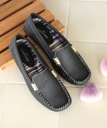 スクエアトゥ サイドビット モカシン ローファー husky