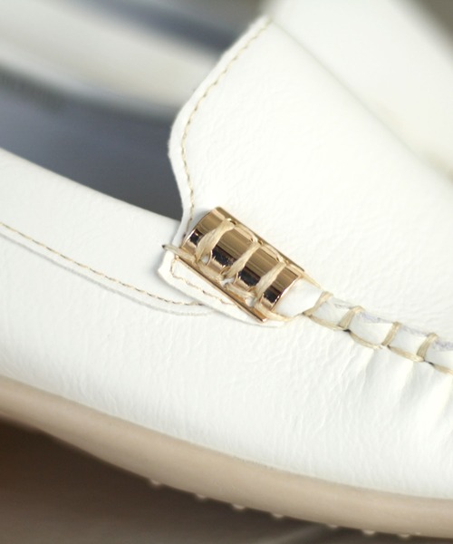 atmos pink(アトモスピンク)の「スクエアトゥ サイドビット モカシン ローファー husky(ローファー・レディース・ホワイト/ブラック/ネイビー・LL/M/L/S)」の9枚目の写真