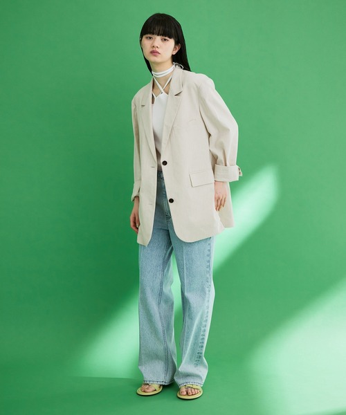 ストレッチリネンオーバーシャツジャケット