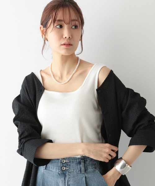 GLOBAL WORK（グローバルワーク）の「Beauteeカップ付きタンク/267024（タンクトップ・レディース・ブラック/ブラウン/オフホワイト・MEDIUM/LARGE）」の2枚目の写真