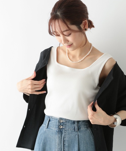 GLOBAL WORK（グローバルワーク）の「Beauteeカップ付きタンク/267024（タンクトップ・レディース・ブラック/ブラウン/オフホワイト・MEDIUM/LARGE）」の10枚目の写真