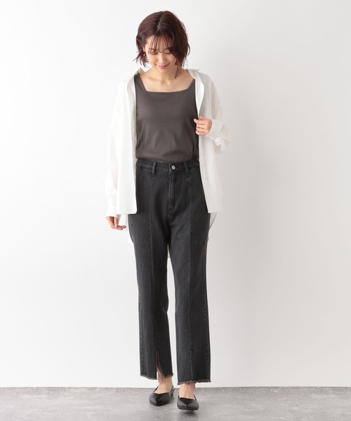 GLOBAL WORK（グローバルワーク）の「Beauteeカップ付きタンク/267024（タンクトップ・レディース・ブラック/ブラウン/オフホワイト・MEDIUM/LARGE）」の4枚目の写真