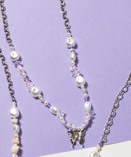 WEGO（ウィゴー）の「WEGO/ストーンミックスモチーフネックレス（ネックレス・レディース・ホワイト/ブラック/その他1・FREE）」の3枚目の写真