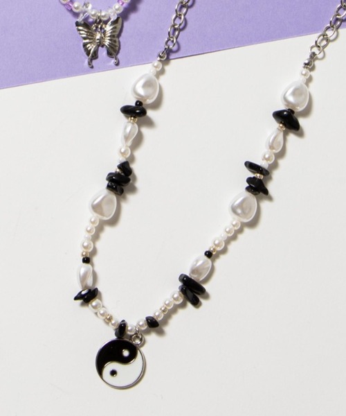 WEGO（ウィゴー）の「WEGO/ストーンミックスモチーフネックレス（ネックレス・レディース・ホワイト/ブラック/その他1・FREE）」の14枚目の写真