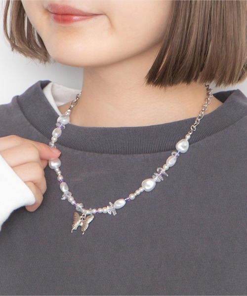 WEGO（ウィゴー）の「WEGO/ストーンミックスモチーフネックレス（ネックレス・レディース・ホワイト/ブラック/その他1・FREE）」の16枚目の写真