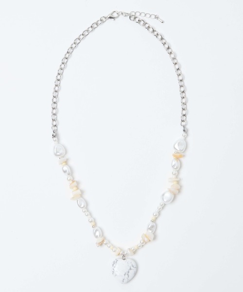 WEGO（ウィゴー）の「WEGO/ストーンミックスモチーフネックレス（ネックレス・レディース・ホワイト/ブラック/その他1・FREE）」の7枚目の写真