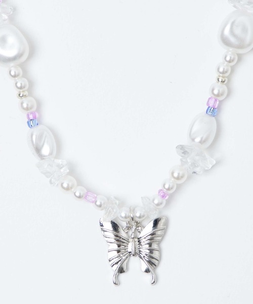 WEGO（ウィゴー）の「WEGO/ストーンミックスモチーフネックレス（ネックレス・レディース・ホワイト/ブラック/その他1・FREE）」の6枚目の写真