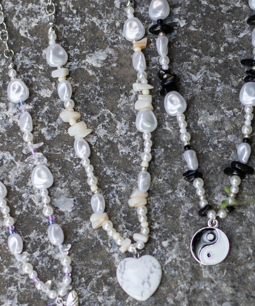 WEGO（ウィゴー）の「WEGO/ストーンミックスモチーフネックレス（ネックレス・レディース・ホワイト/ブラック/その他1・FREE）」の20枚目の写真