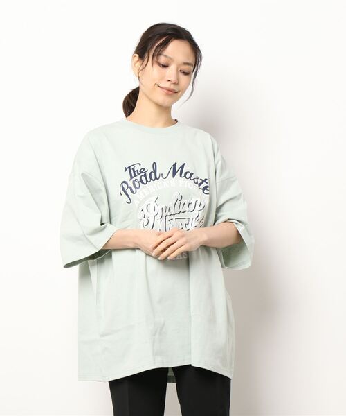 INDIAN(インディアン)の「★Bl★ネイティブロゴオーバーサイズTシャツ 半袖 / INDIAN(Tシャツ/カットソー・レディース・ホワイト/ブラック/ミント・MEDIUM/LARGE)」の3枚目の写真